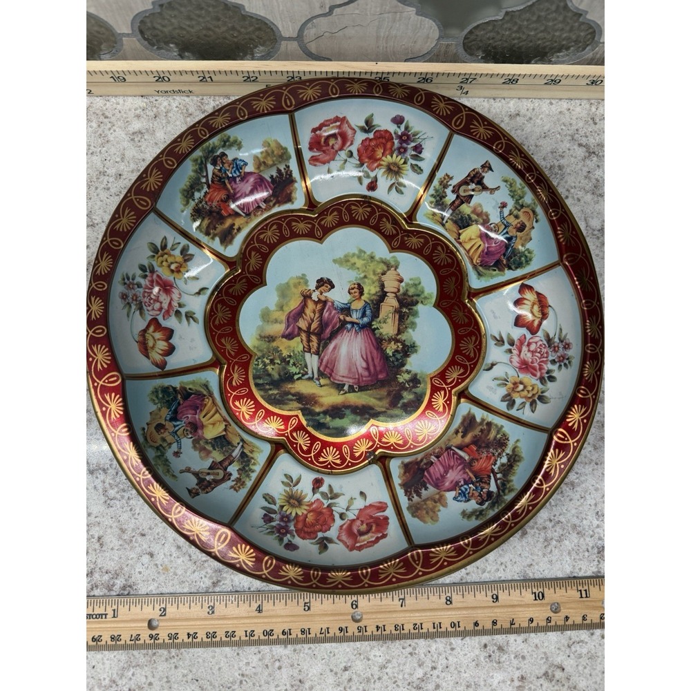 Vintage 1971 Daher 10.5" Decorated Ware Tin Bowl Tray Made In England‎